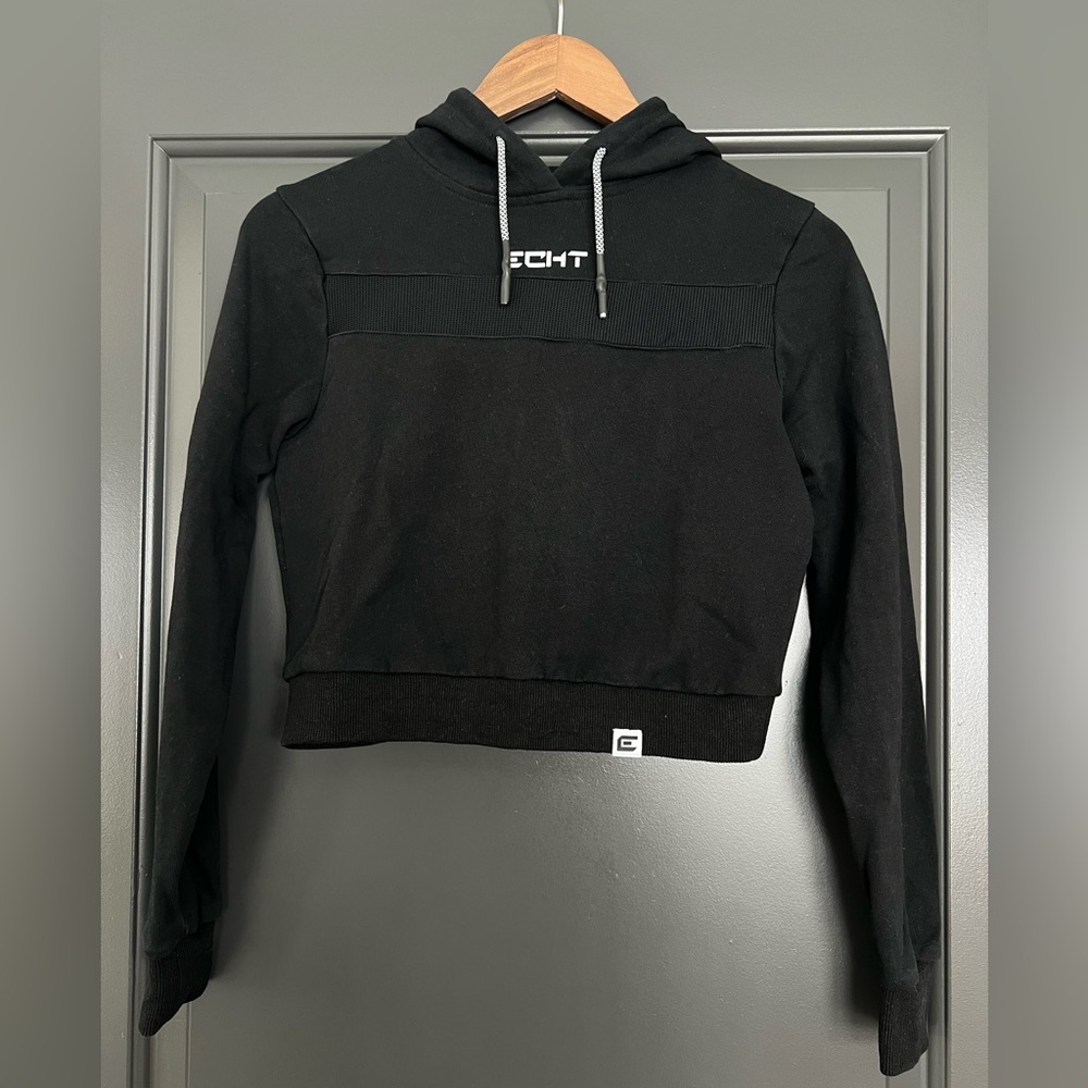 Echt Cropped Black Hoodie (XS)